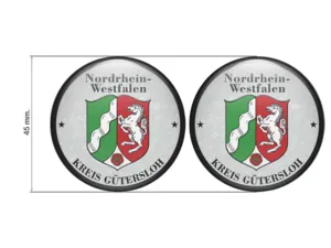 Aufkleber TÜV Nordhein Westfalen Kreis Gütersloh Nummernschild plakette